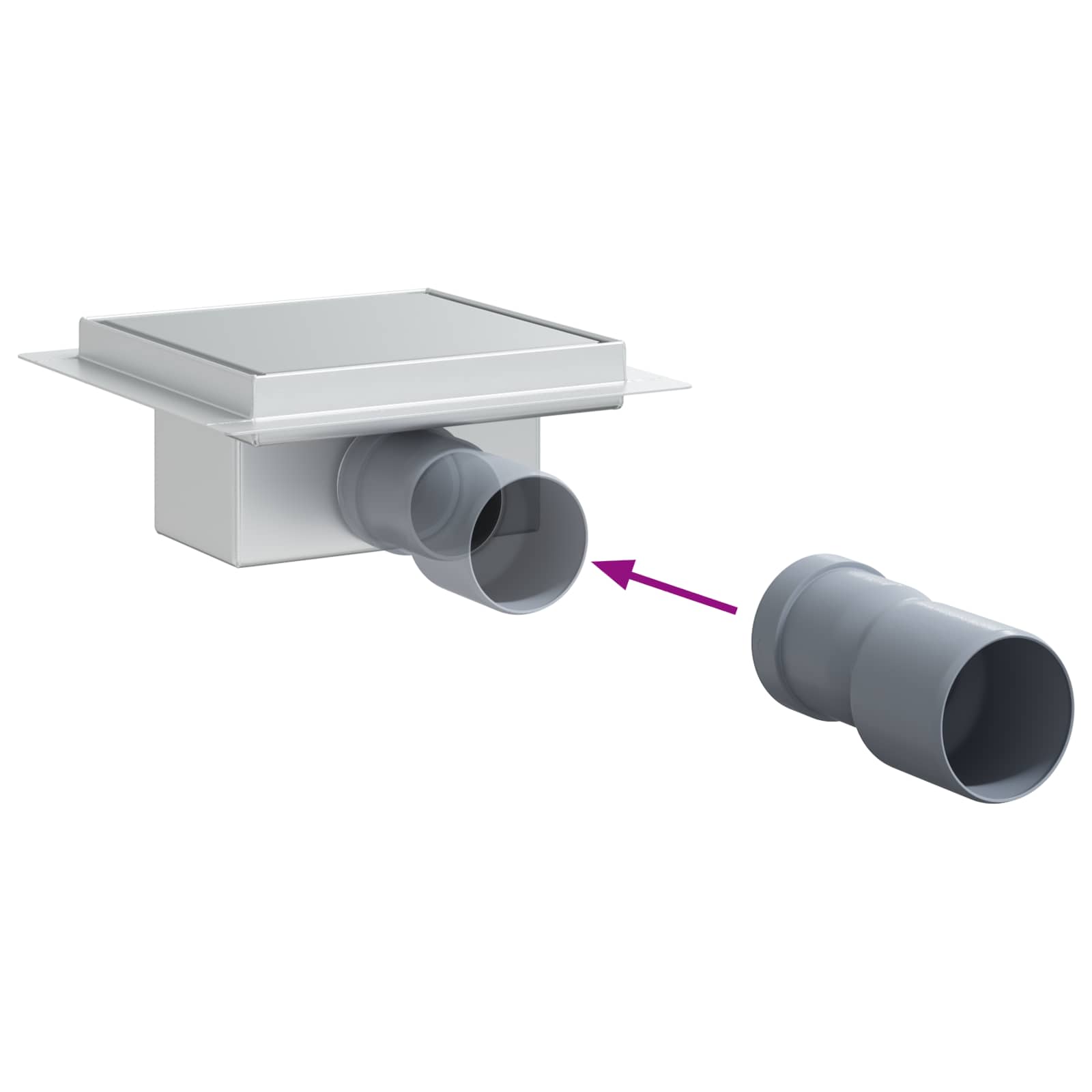 2 i 1 duschavlopp Silver 15 x 15 cm Rostfritt Stål 304