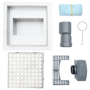 2 i 1 duschavlopp Silver 20 x 20 cm Rostfritt Stål 304