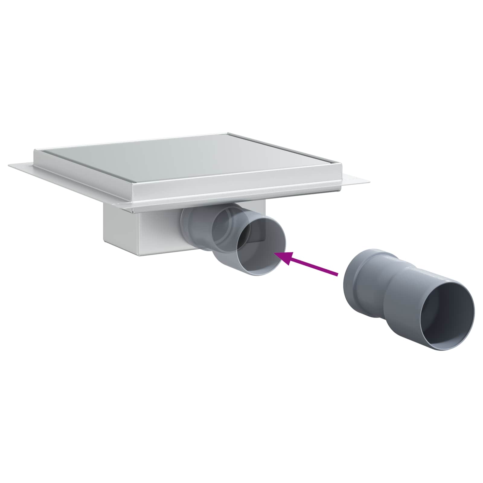 2 i 1 duschavlopp Silver 20 x 20 cm Rostfritt Stål 304