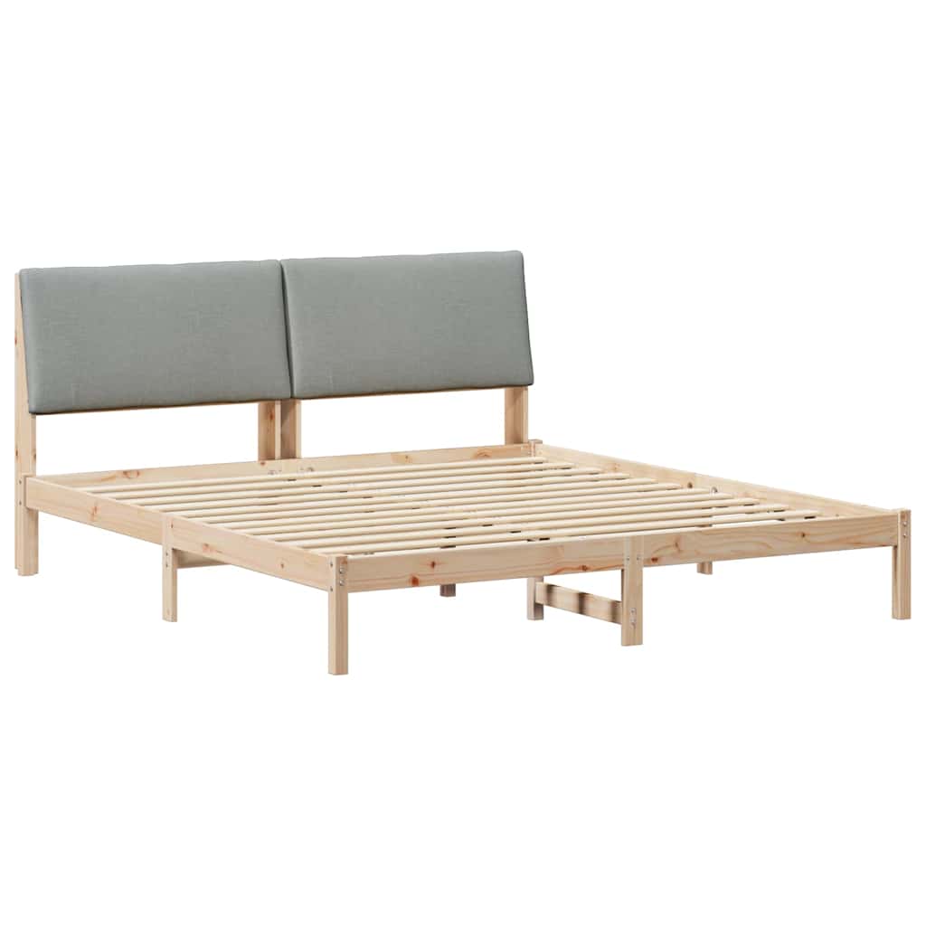 Sängram Brun och ljusgrå 180 x 200 cm Massiv furu