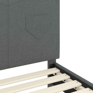 Barnsängram med sänggavel Mörkgrå 80 x 200 cm tyg