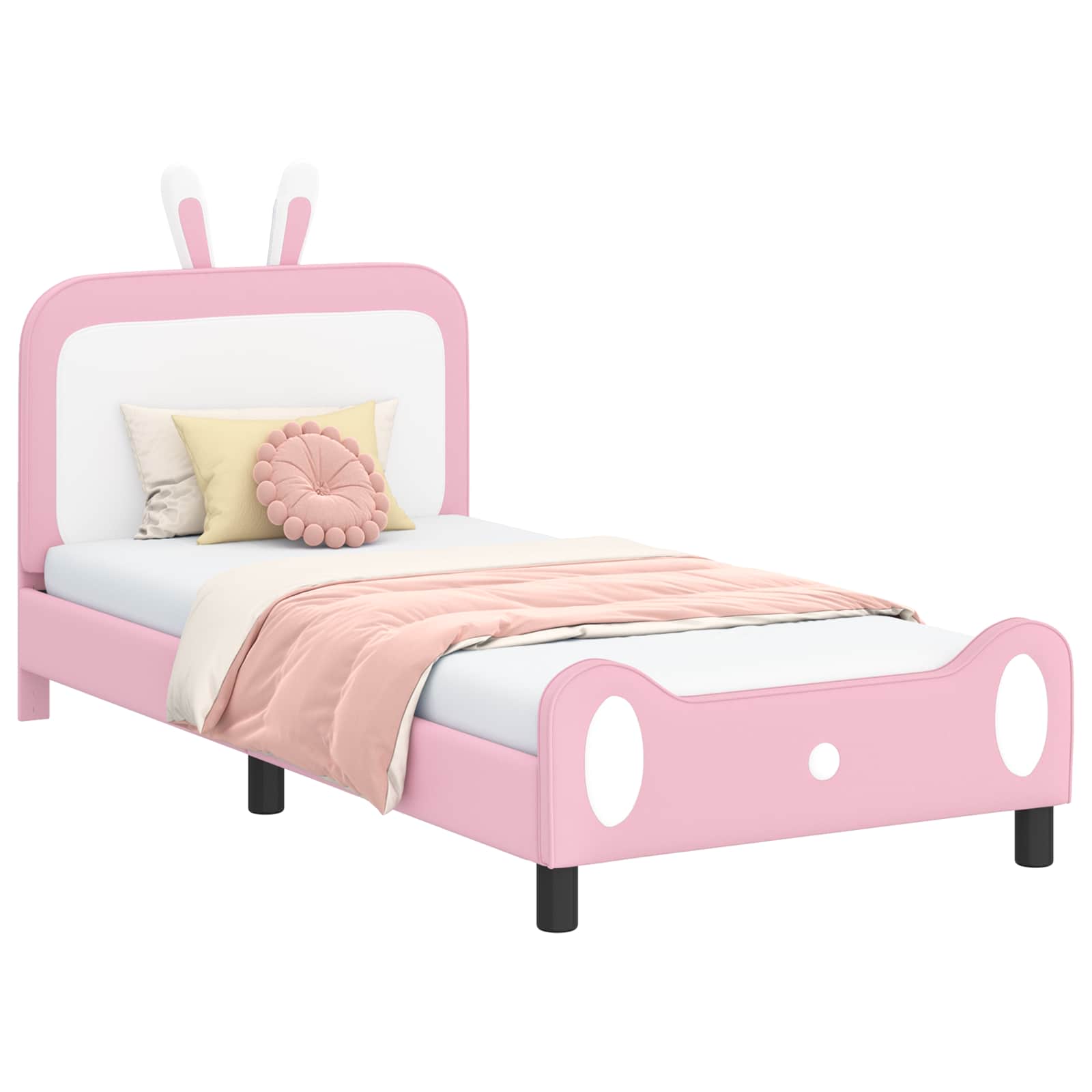 Barnsängram med sänggavel Rosa 90 x 200 cm PU