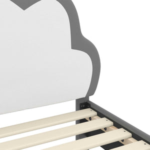 Sängram för småbarn med huvudgavel Ljusgrå 70 x 140 cm PU