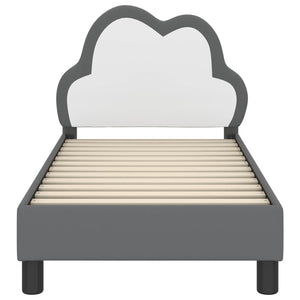 Sängram för småbarn med huvudgavel Ljusgrå 70 x 140 cm PU