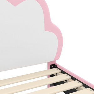 Sängram med huvudgavel Rosa 90 x 190 cm PU