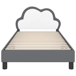 Sängram med huvudgavel Ljusgrå 90 x 200 cm PU