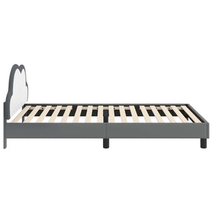 Sängram med huvudgavel Ljusgrå 90 x 200 cm PU