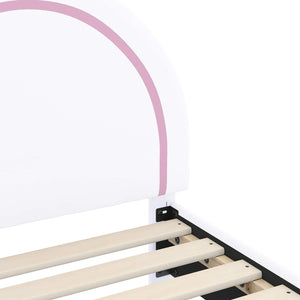 Barnsängram med sänggavel med huvudgavel Vit 90 x 190 cm PU