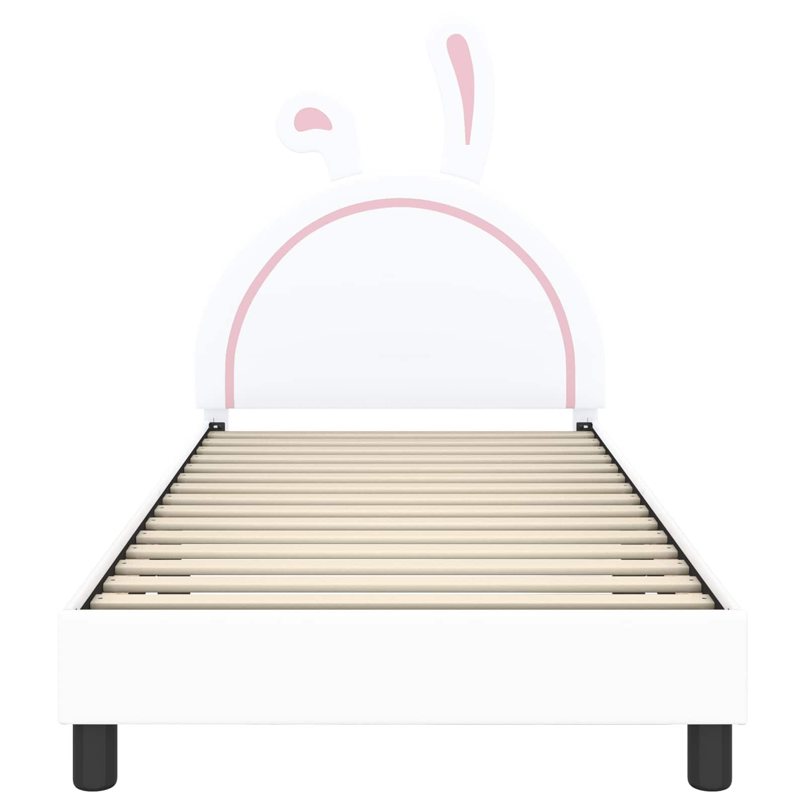 Barnsängram med sänggavel med huvudgavel Vit 90 x 190 cm PU