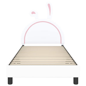 Barnsängram med sänggavel med huvudgavel Vit 90 x 190 cm PU