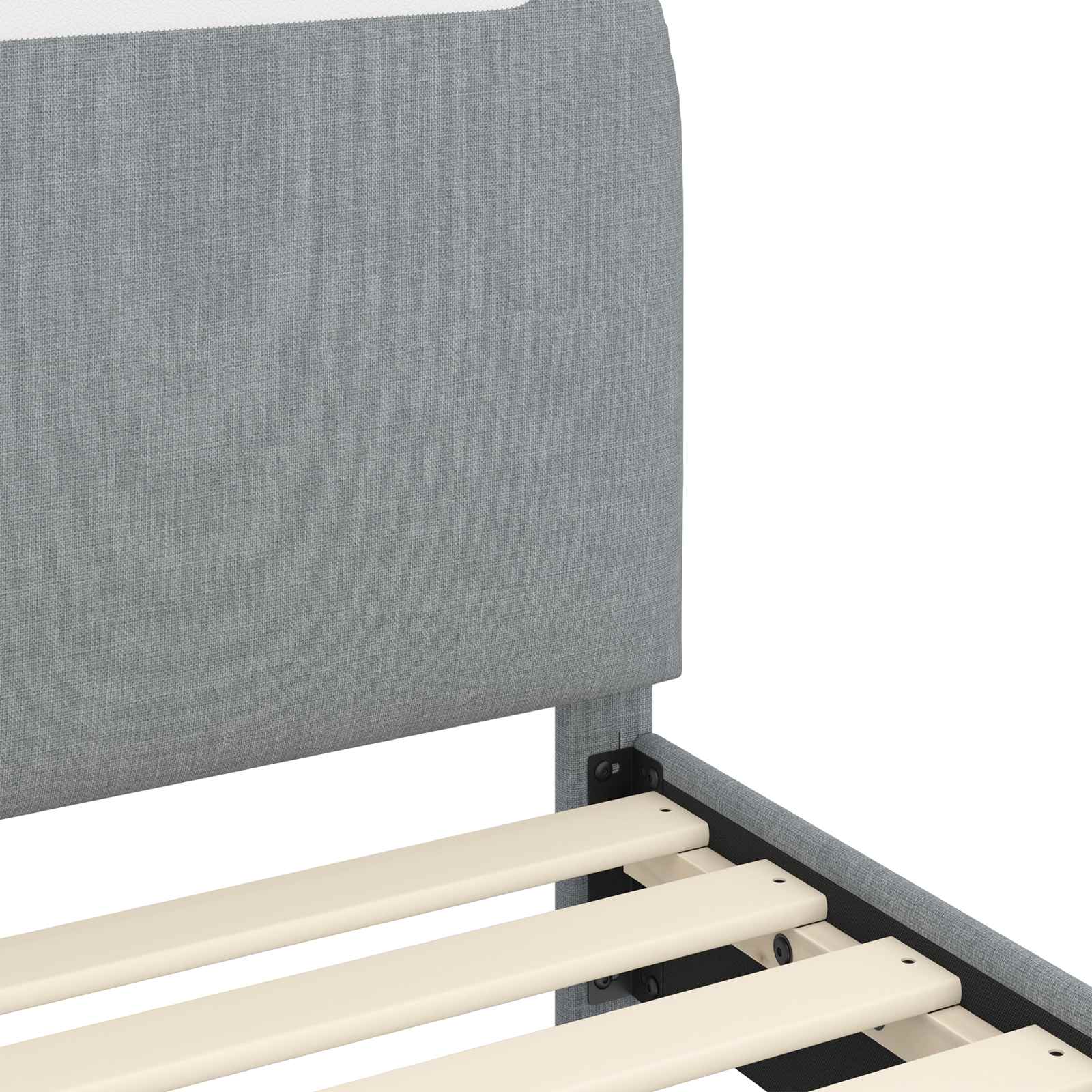 Barnsängram med sänggavel Ljusgrå 80 x 160 cm tyg