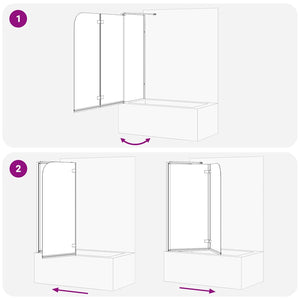 Duschavskärmning Guld 120 x 68 x 130 cm ESG-glas och aluminium
