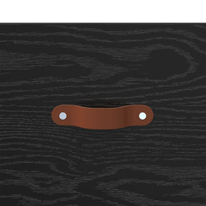 Väggmonterad sänggavel Svart Ek 35 x 35 x 20 cm Konstruerat trä