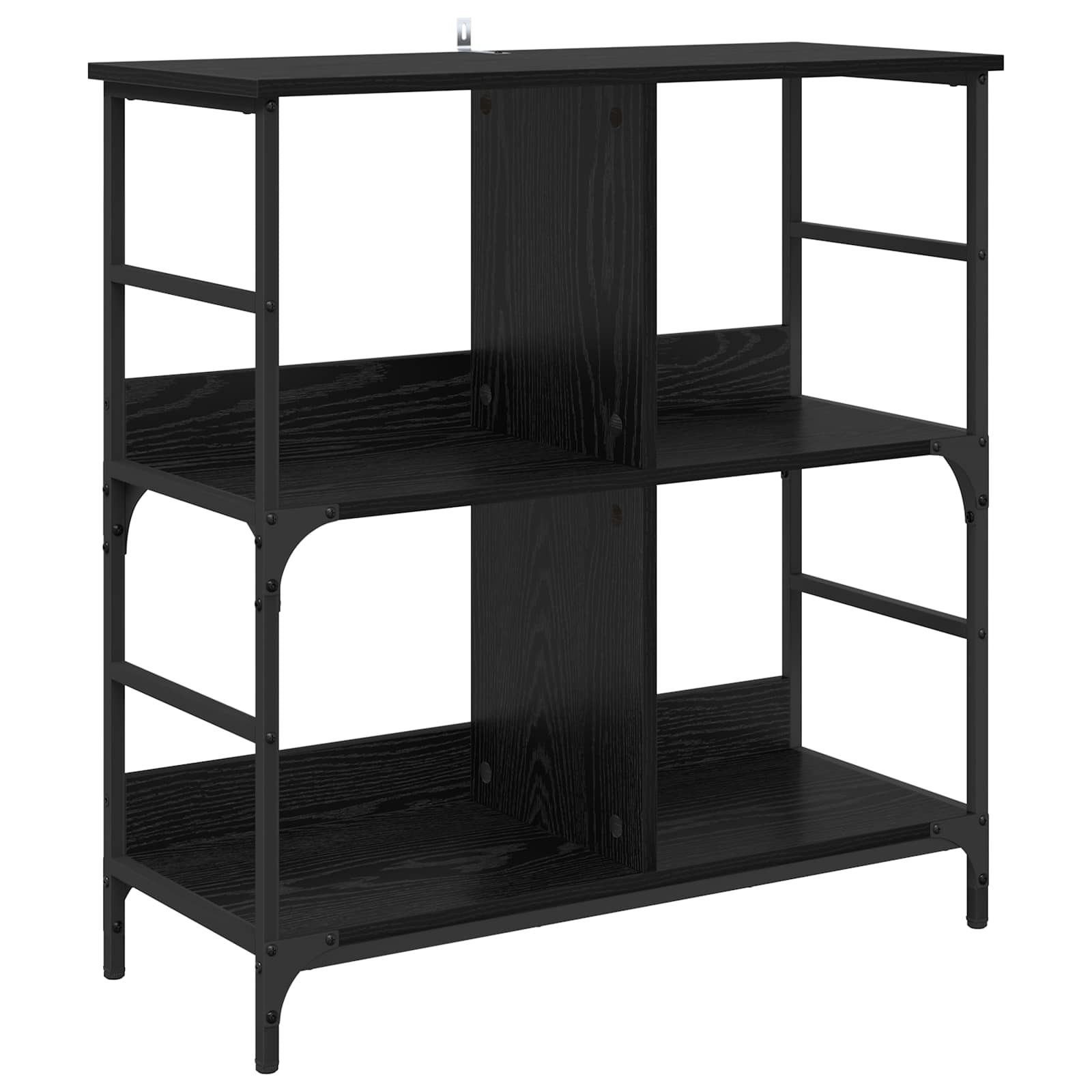 Hyllsystem 4 nivåer 78.5 x 33 x 82 cm Konstruerat trä Svart ek