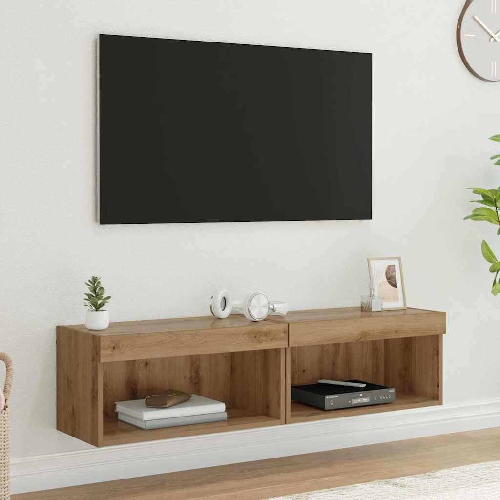 TV-möbler 2 pcs Artisan Ek 60 x 30 x 30 cm Konstruerat trä