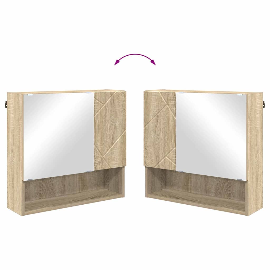 Spegelskåp med dörr Sonoma-ek 59 x 17 x 55 cm Konstruerat trä