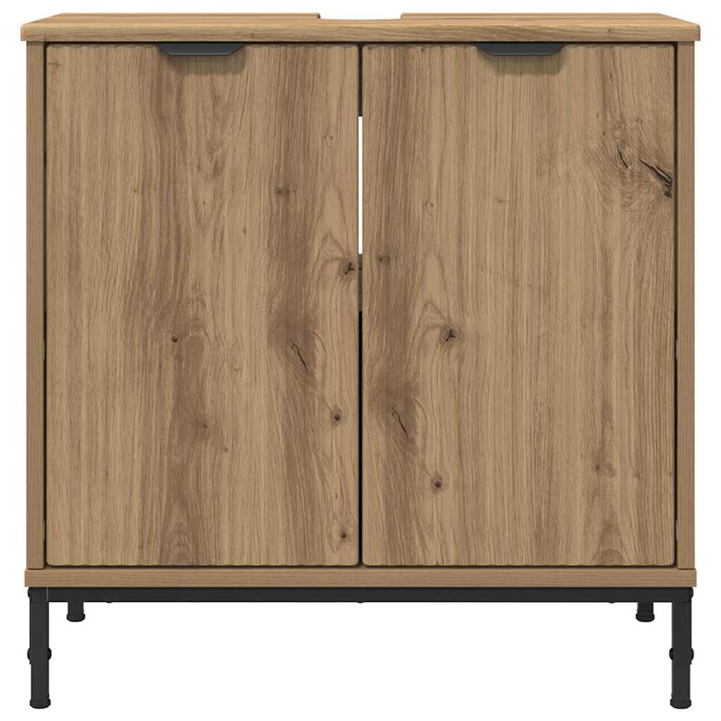 Badrumsskåp med handfat med dörr Artisan Ek 60,5 x 33,5 x 61 cm