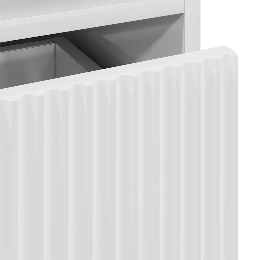 Sängbord 2 pcs Vit högglans 49 x 36 x 61 cm Konstruerat trä