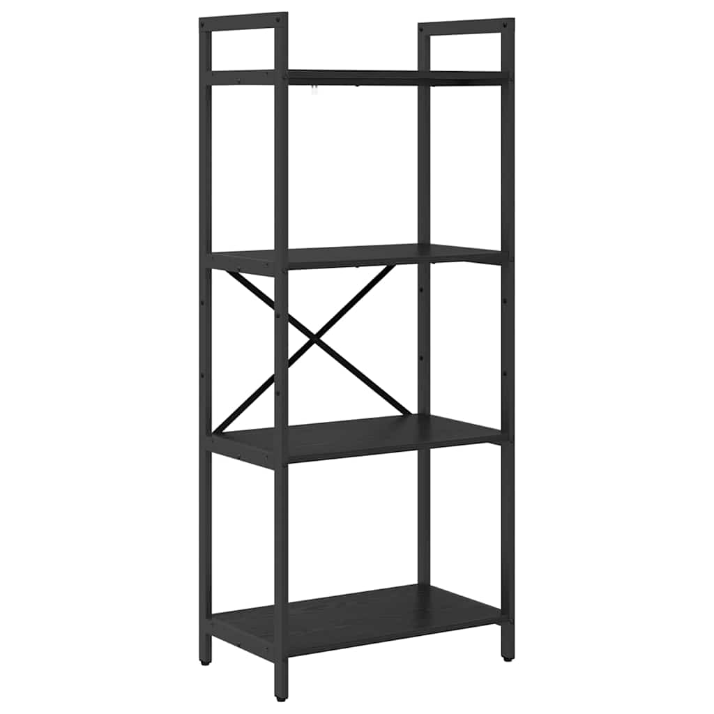 Hyllsystem 4 nivåer 56 x 34 x 133,5 cm Konstruerat trä Svart Ek