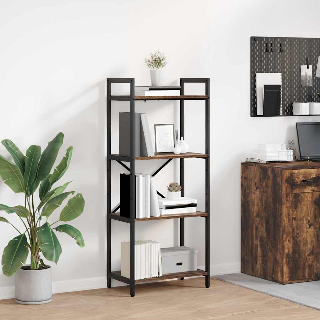 Hyllsystem 4 nivåer 56 x 34 x 133,5 cm Konstruerat trä Rökt ek
