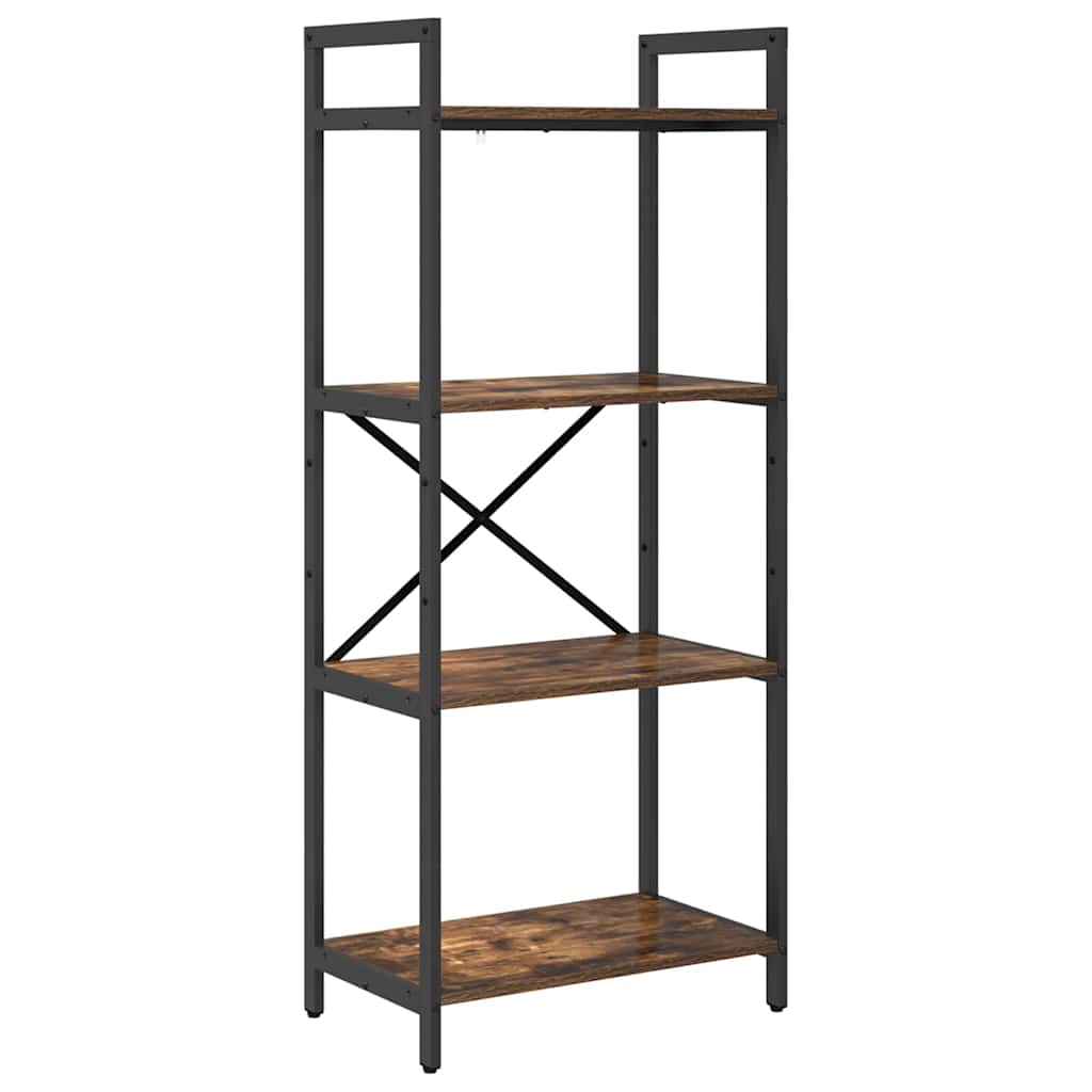 Hyllsystem 4 nivåer 56 x 34 x 133,5 cm Konstruerat trä Rökt ek