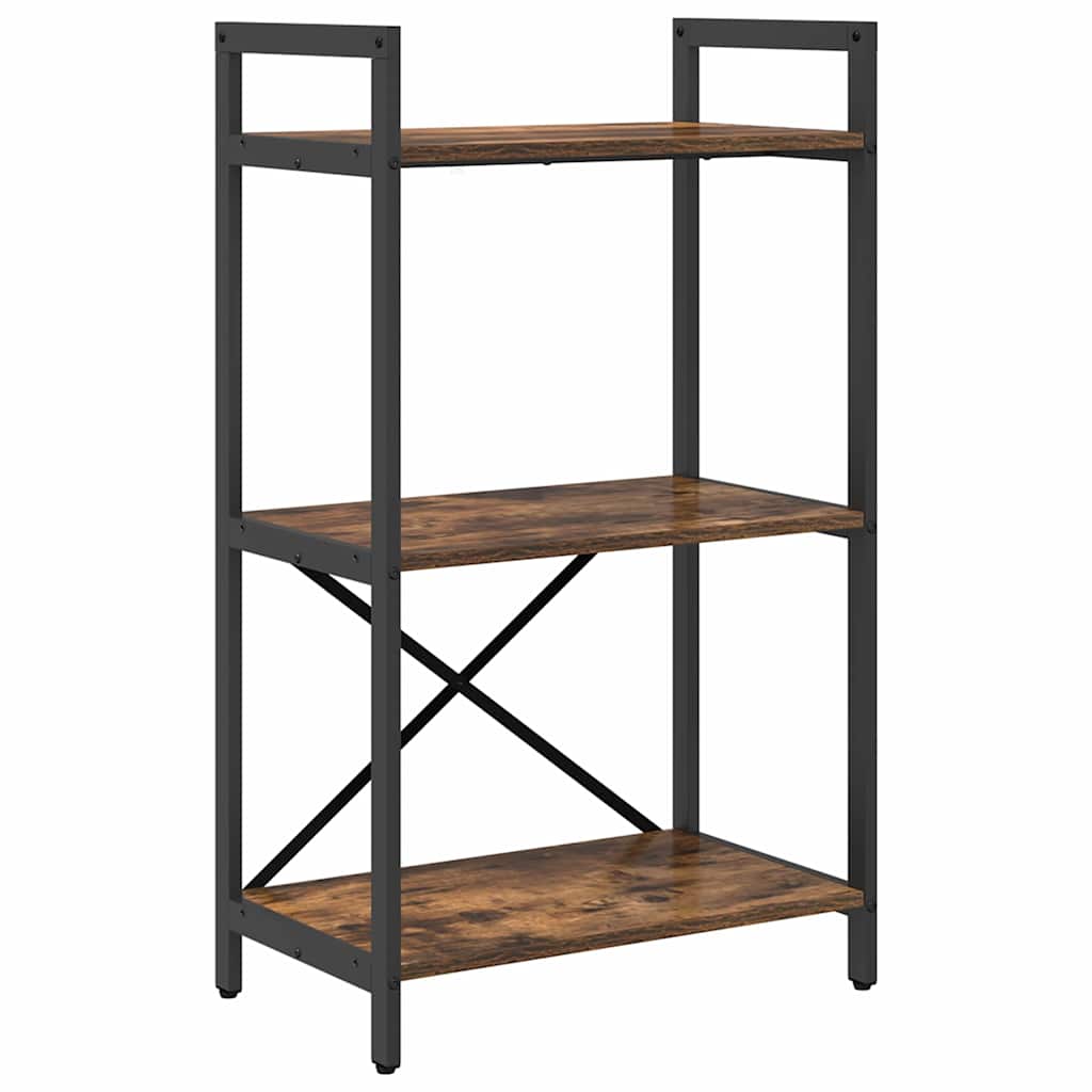 Hyllsystem 3 nivåer 56 x 34 x 96 cm Konstruerat trä Rökt ek