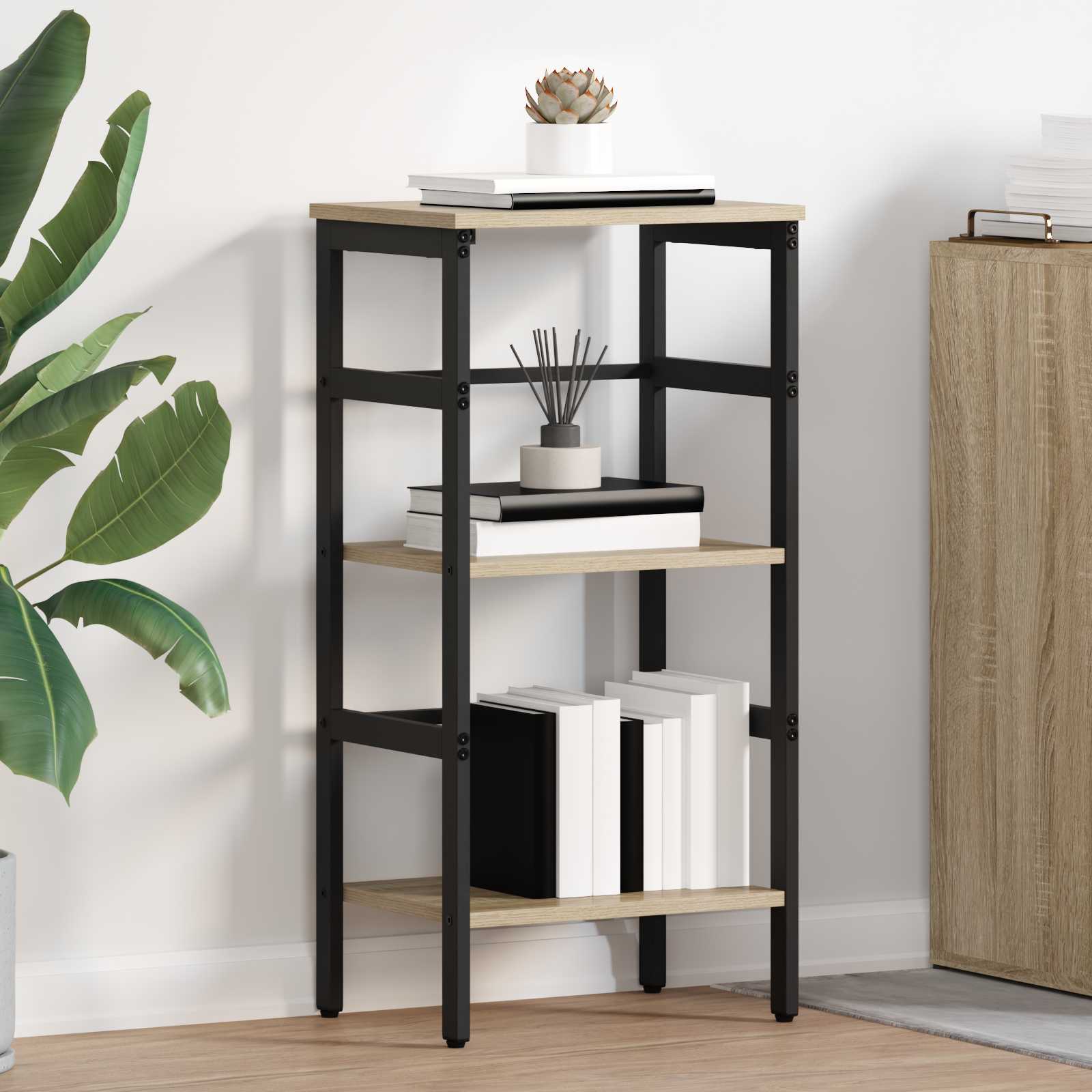 Hyllsystem 2 nivåer 40 x 29,5 x 81 cm Konstruerat trä Sonoma-ek