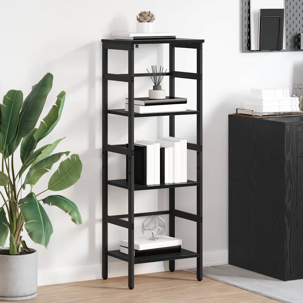 Hyllsystem 3 nivåer 40 x 29,5 x 115 cm Konstruerat trä Svart Ek