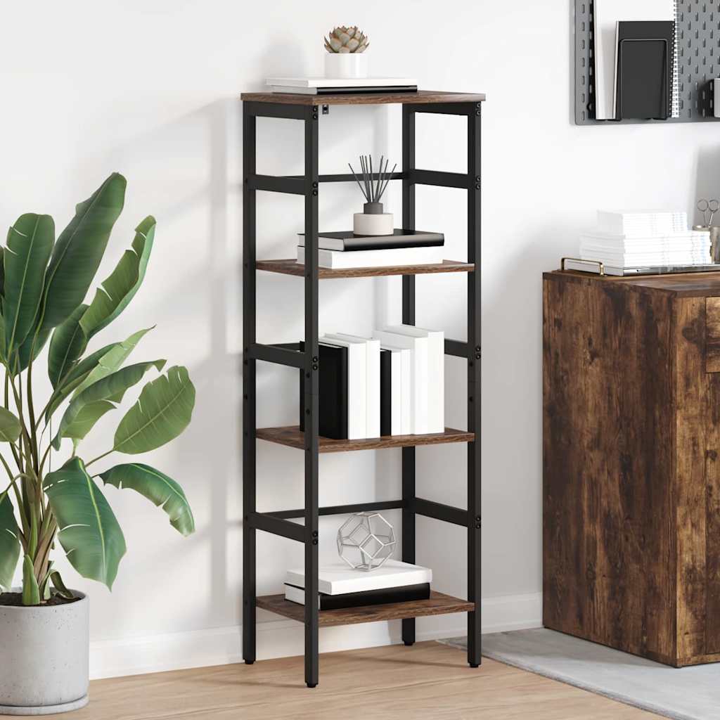 Hyllsystem 3 nivåer 40 x 29,5 x 115 cm Konstruerat trä Rökt ek