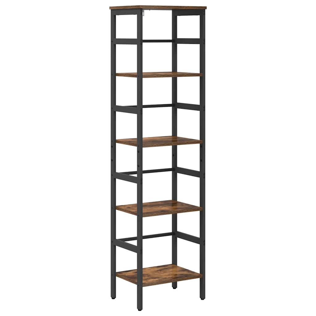 Hyllsystem 4 nivåer 40 x 29,5 x 149 cm Konstruerat trä Rökt ek
