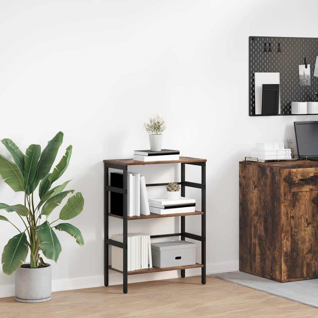 Hyllsystem 2 nivåer 60 x 29,5 x 81 cm Konstruerat trä Rökt ek