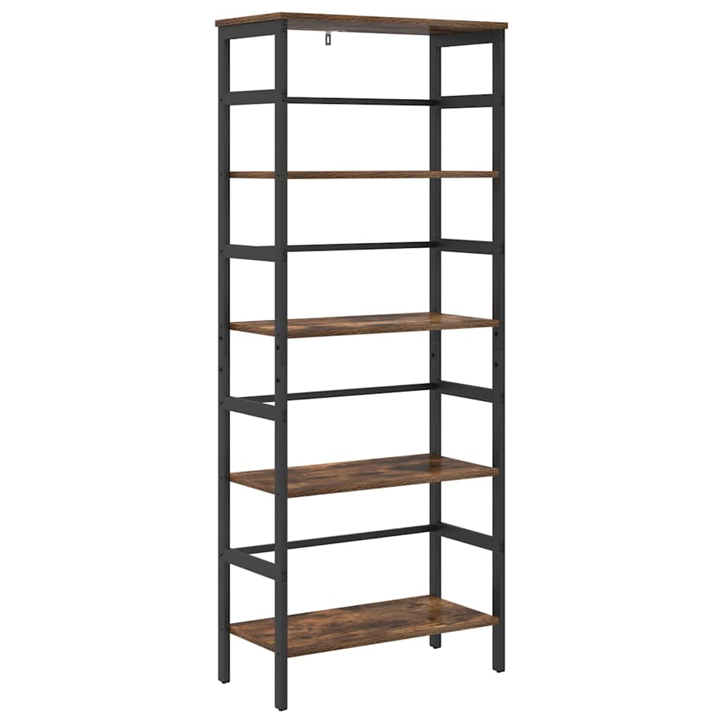 Hyllsystem 4 nivåer 60 x 29,5 x 149 cm Konstruerat trä Rökt ek