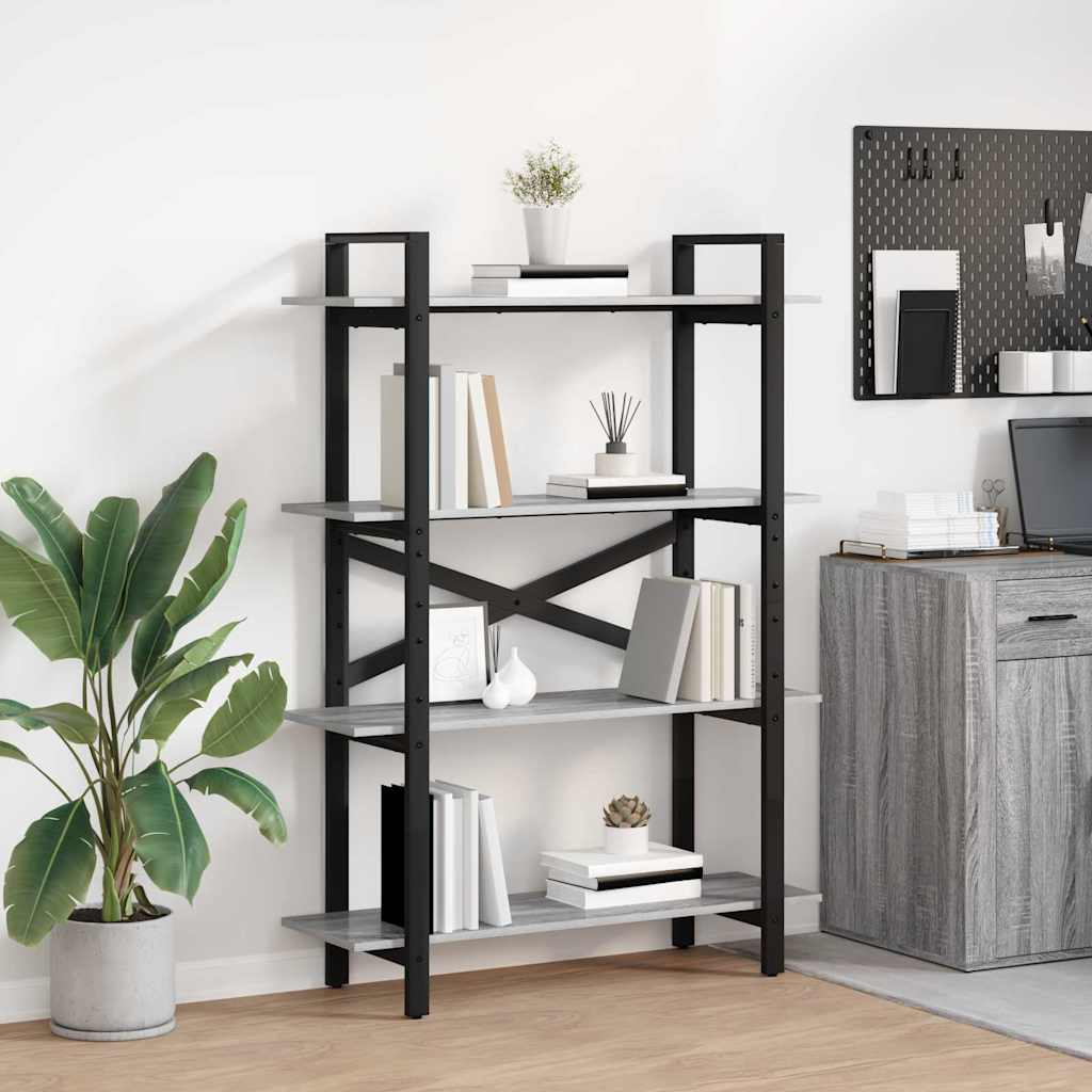 Hyllsystem 4 nivåer 100 x 33,5 x 140 cm Konstruerat trä
