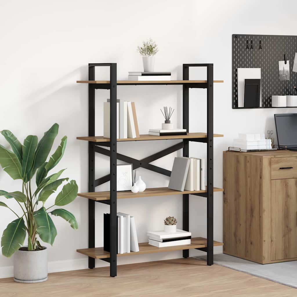 Hyllsystem 4 nivåer 100 x 33,5 x 140 cm Konstruerat trä