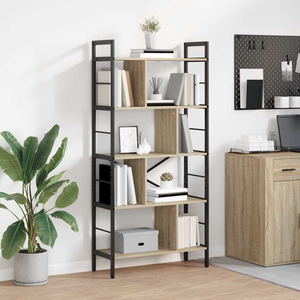Hyllsystem 9 nivåer 75 x 30 x 156 cm Konstruerat trä Sonoma-ek