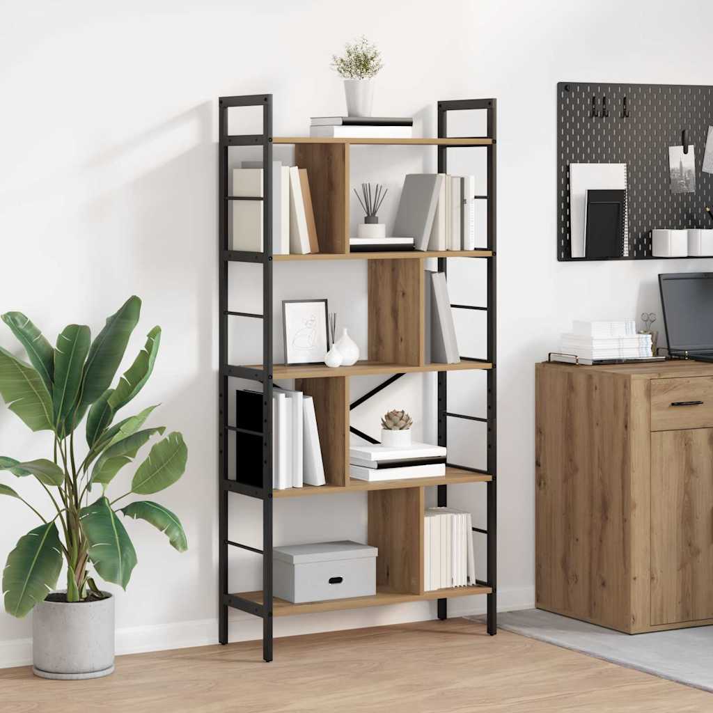 Hyllsystem 9 nivåer 75 x 30 x 156 cm Konstruerat trä Artisan Ek