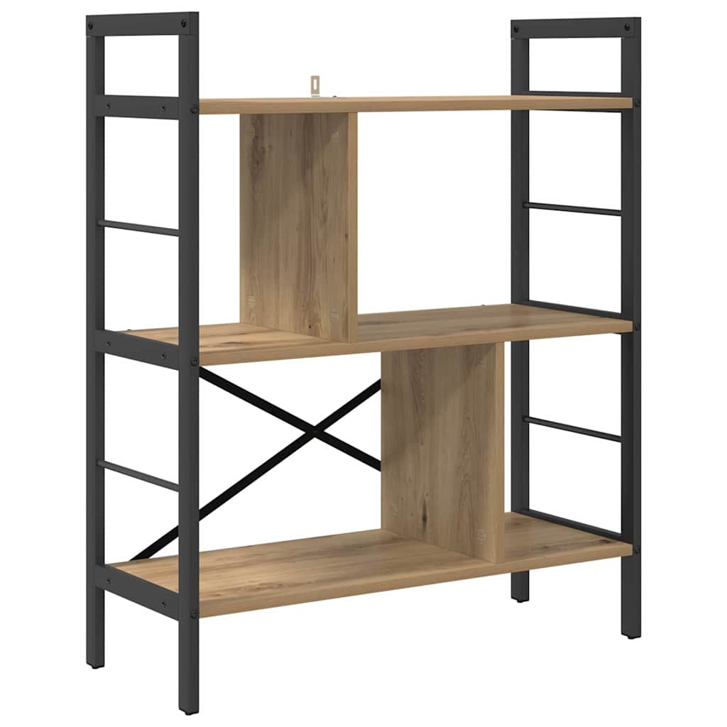 Hyllsystem 5 nivåer 75 x 30 x 91 cm Konstruerat trä Artisan Ek