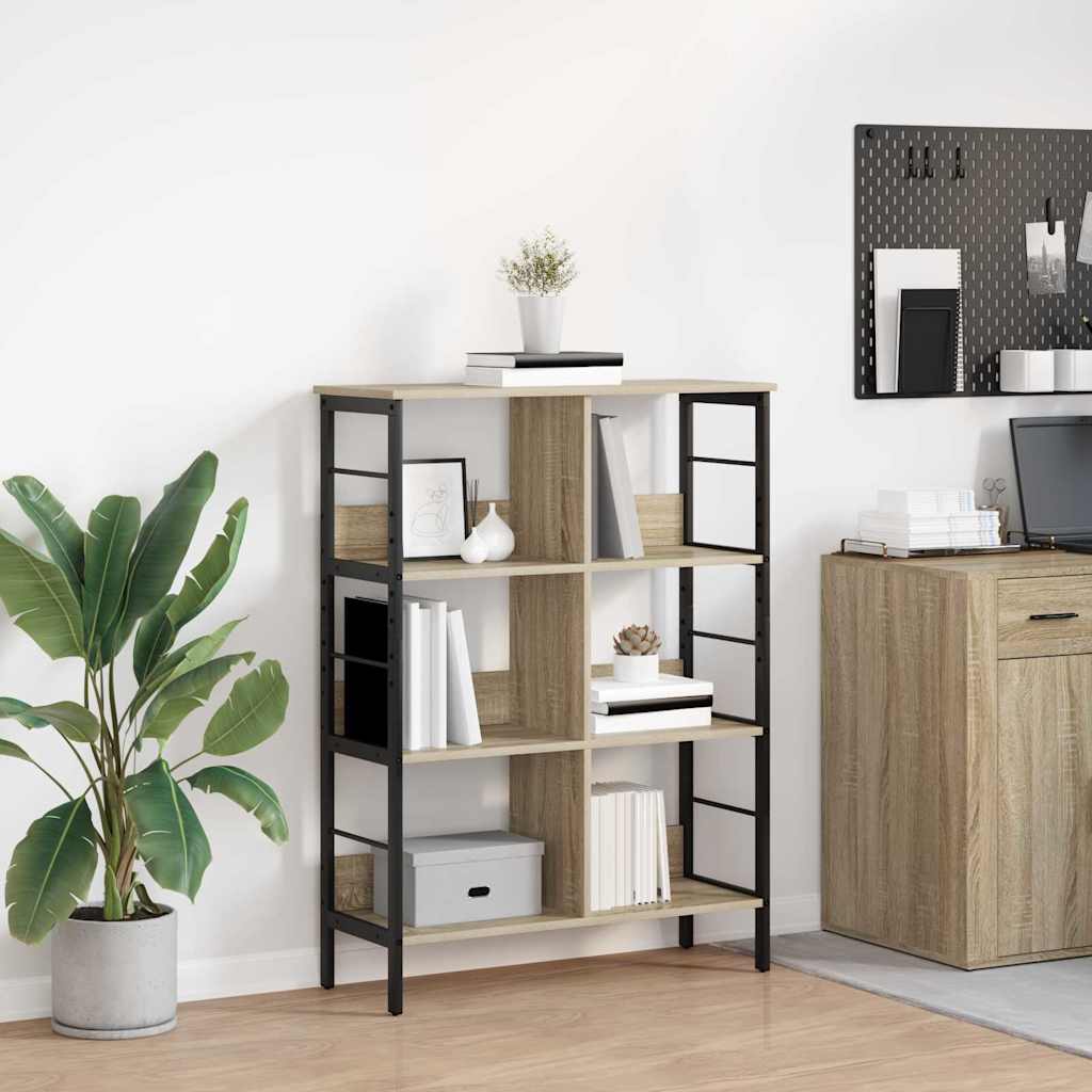 Hyllsystem 6 nivåer 82 x 32 x 112 cm Konstruerat trä Sonoma-ek
