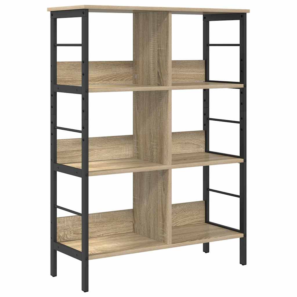Hyllsystem 6 nivåer 82 x 32 x 112 cm Konstruerat trä Sonoma-ek