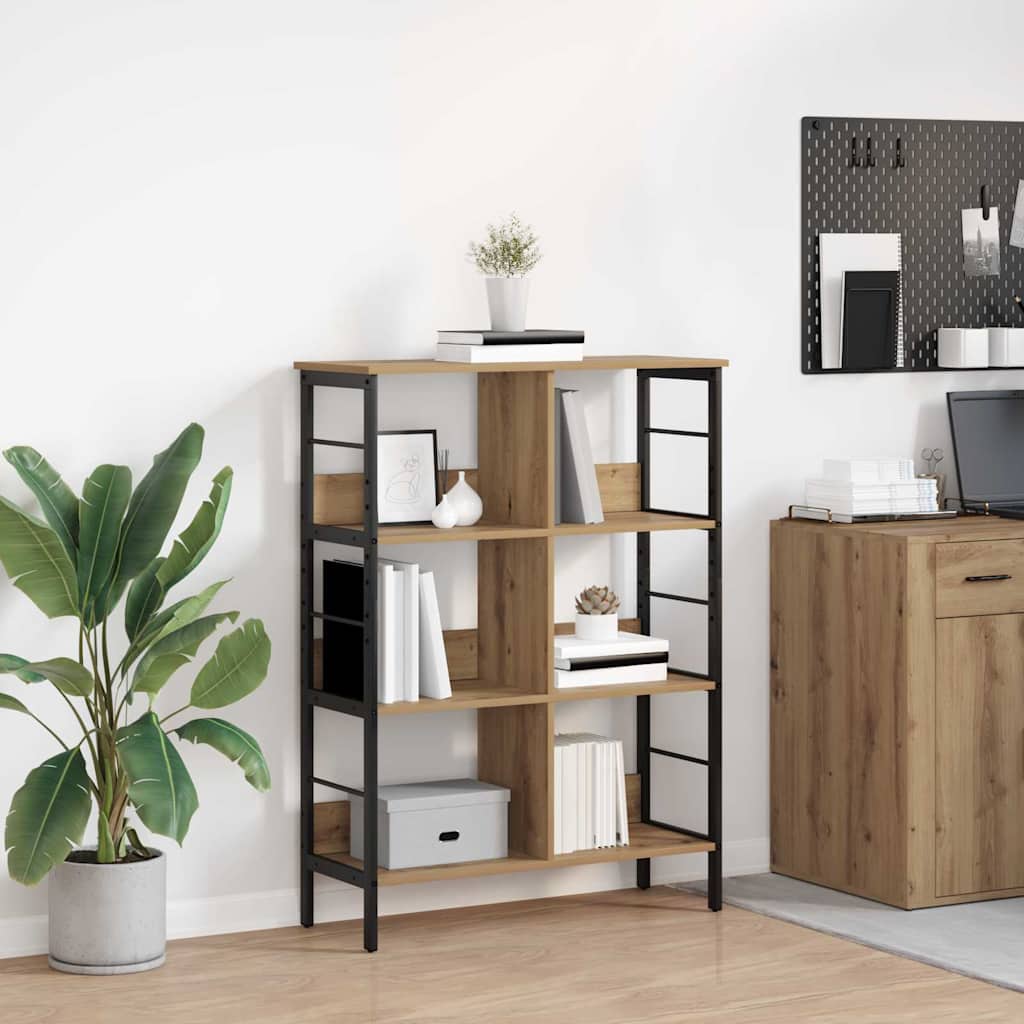 Hyllsystem 6 nivåer 82 x 32 x 112 cm Konstruerat trä Artisan Ek