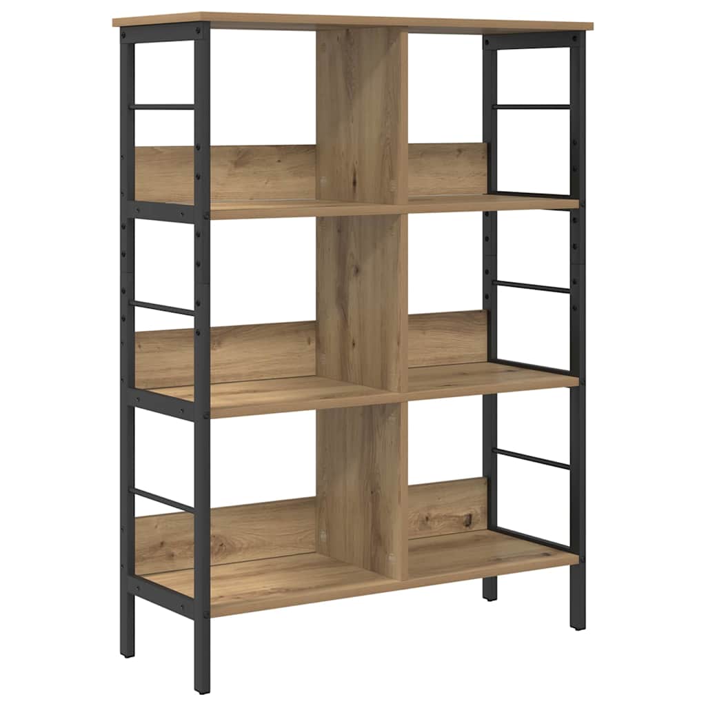 Hyllsystem 6 nivåer 82 x 32 x 112 cm Konstruerat trä Artisan Ek
