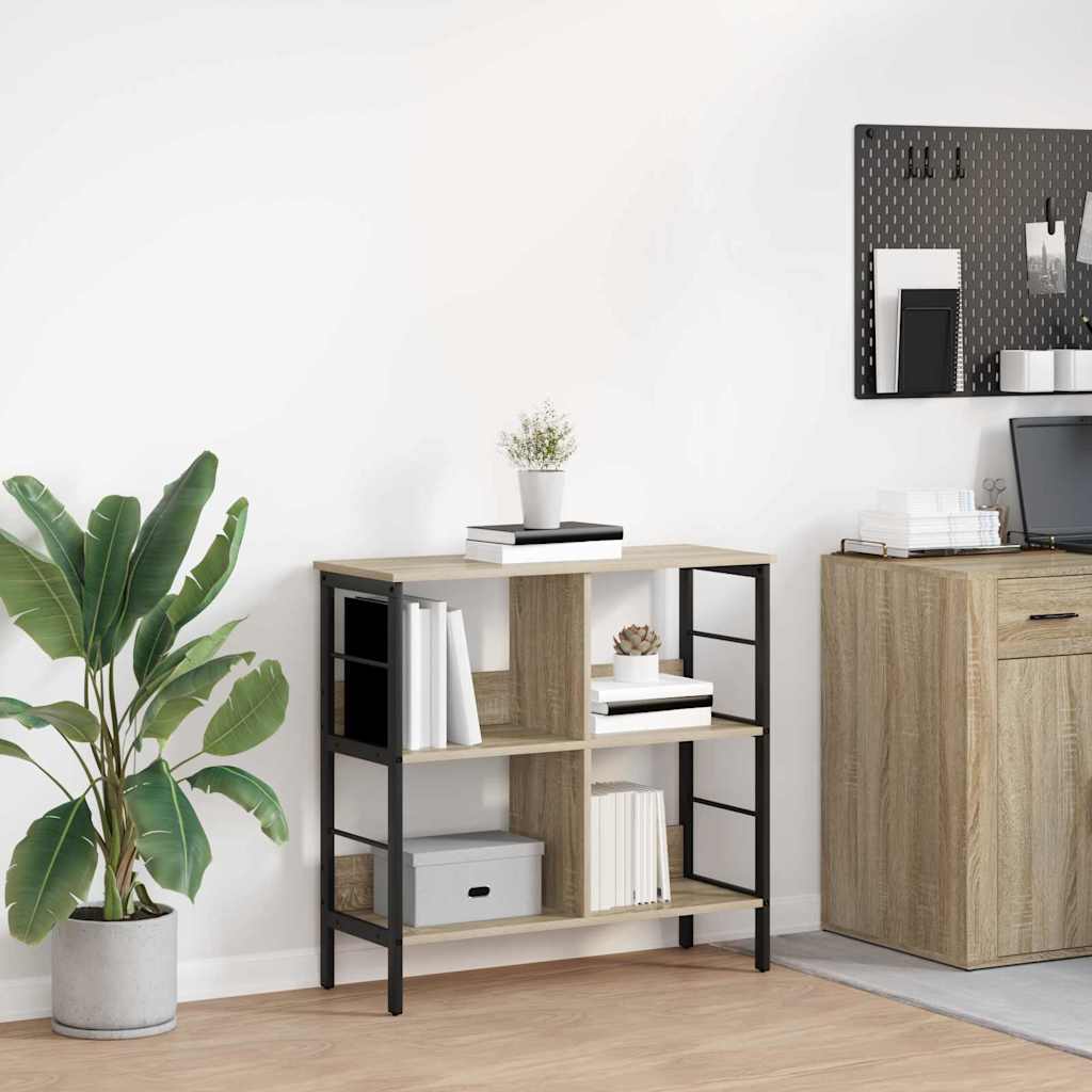 Hyllsystem 4 nivåer 82 x 32 x 79 cm Konstruerat trä Sonoma-ek