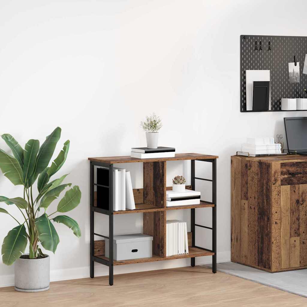 Hyllsystem 4 nivåer 82 x 32 x 79 cm Konstruerat trä Gammalt trä