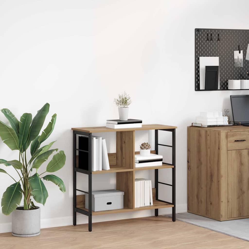 Hyllsystem 4 nivåer 82 x 32 x 79 cm Konstruerat trä Artisan Ek