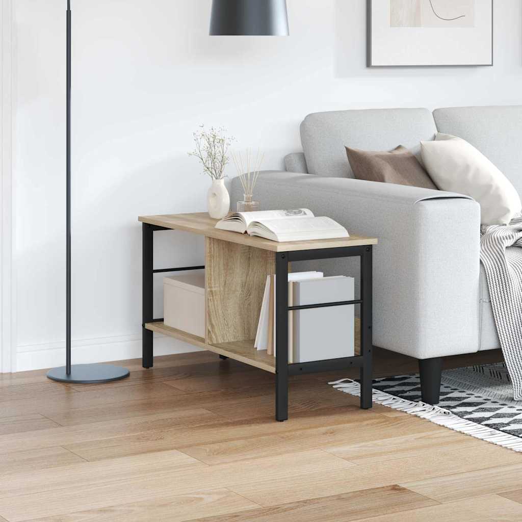 Hyllsystem 2 nivåer 82 x 32 x 47 cm Konstruerat trä Sonoma-ek