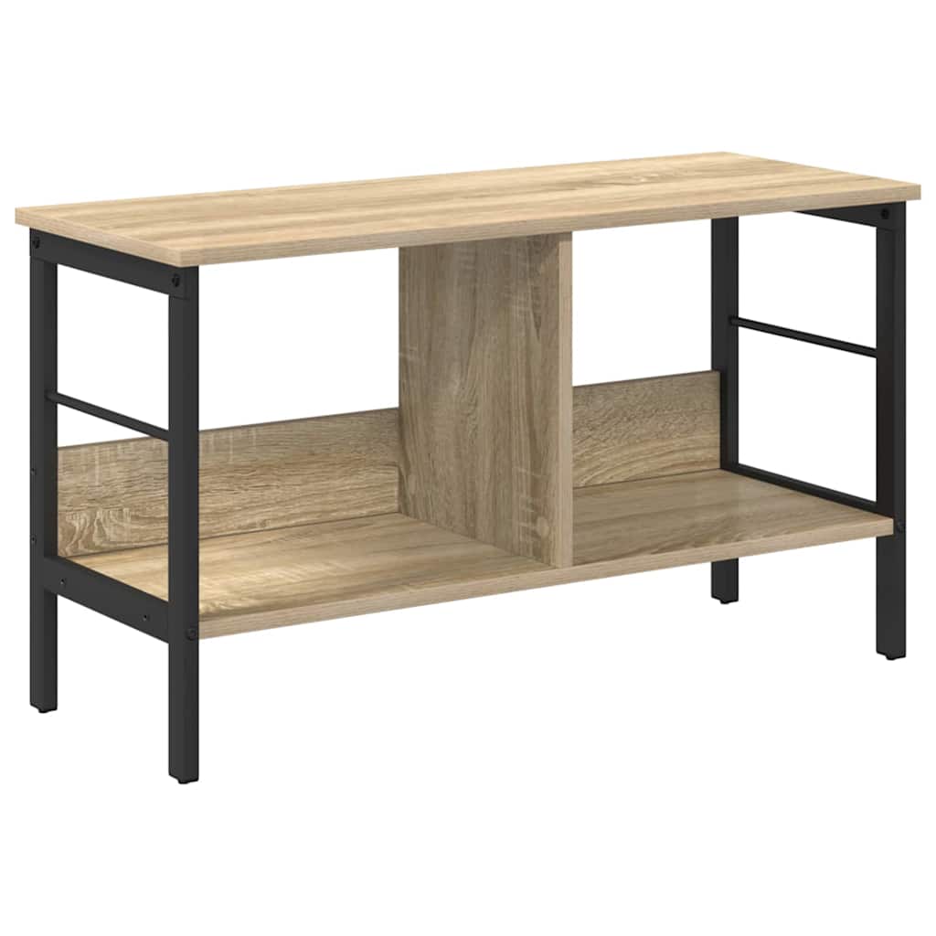 Hyllsystem 2 nivåer 82 x 32 x 47 cm Konstruerat trä Sonoma-ek