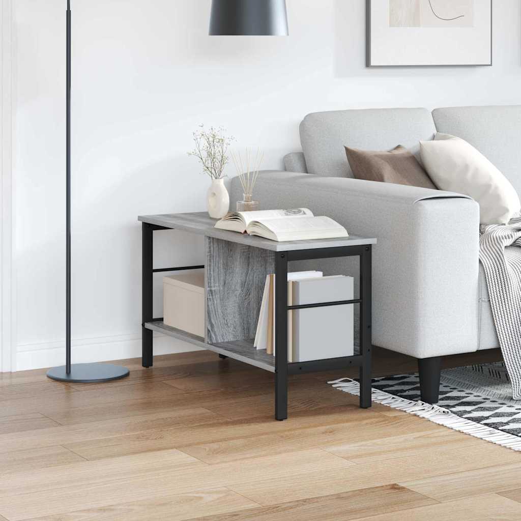 Hyllsystem 2 nivåer 82 x 32 x 47 cm Konstruerat trä Grå Sonoma