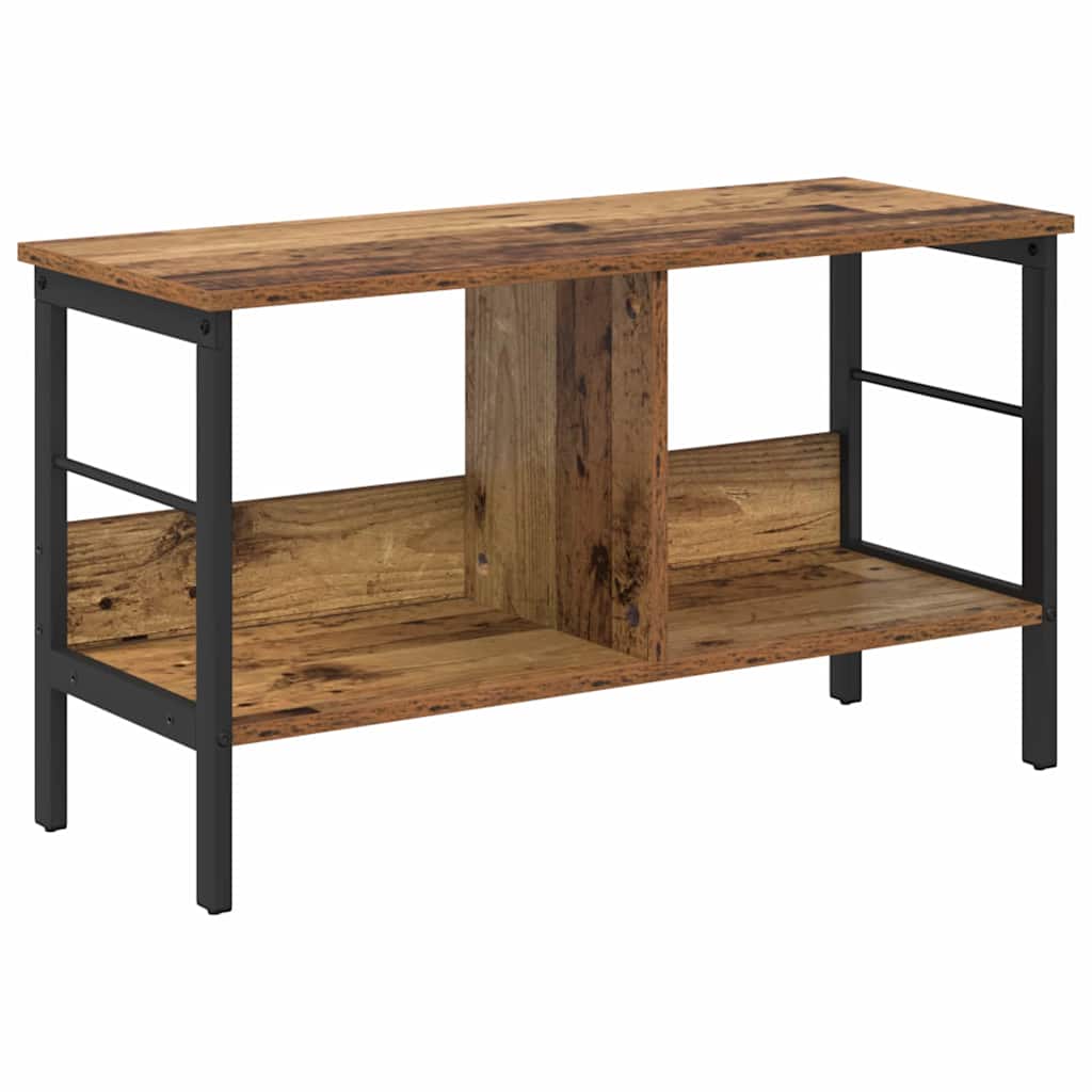 Hyllsystem 2 nivåer 82 x 32 x 47 cm Konstruerat trä Gammalt trä