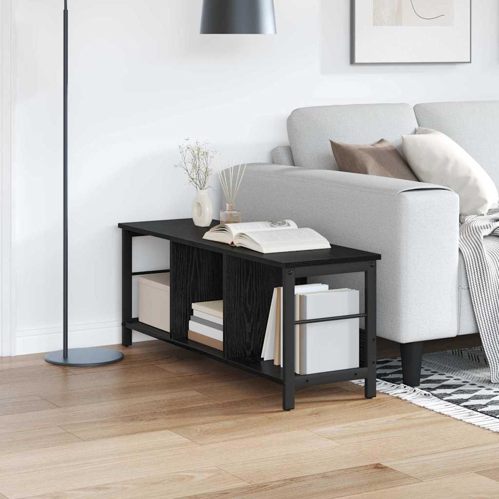 Hyllsystem 3 nivåer 102 x 32 x 40,5 cm Konstruerat trä Svart Ek