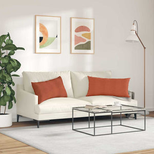 Sofakuddar 2 pcs Röd orange 80 x 40 cm Kordread tyg
